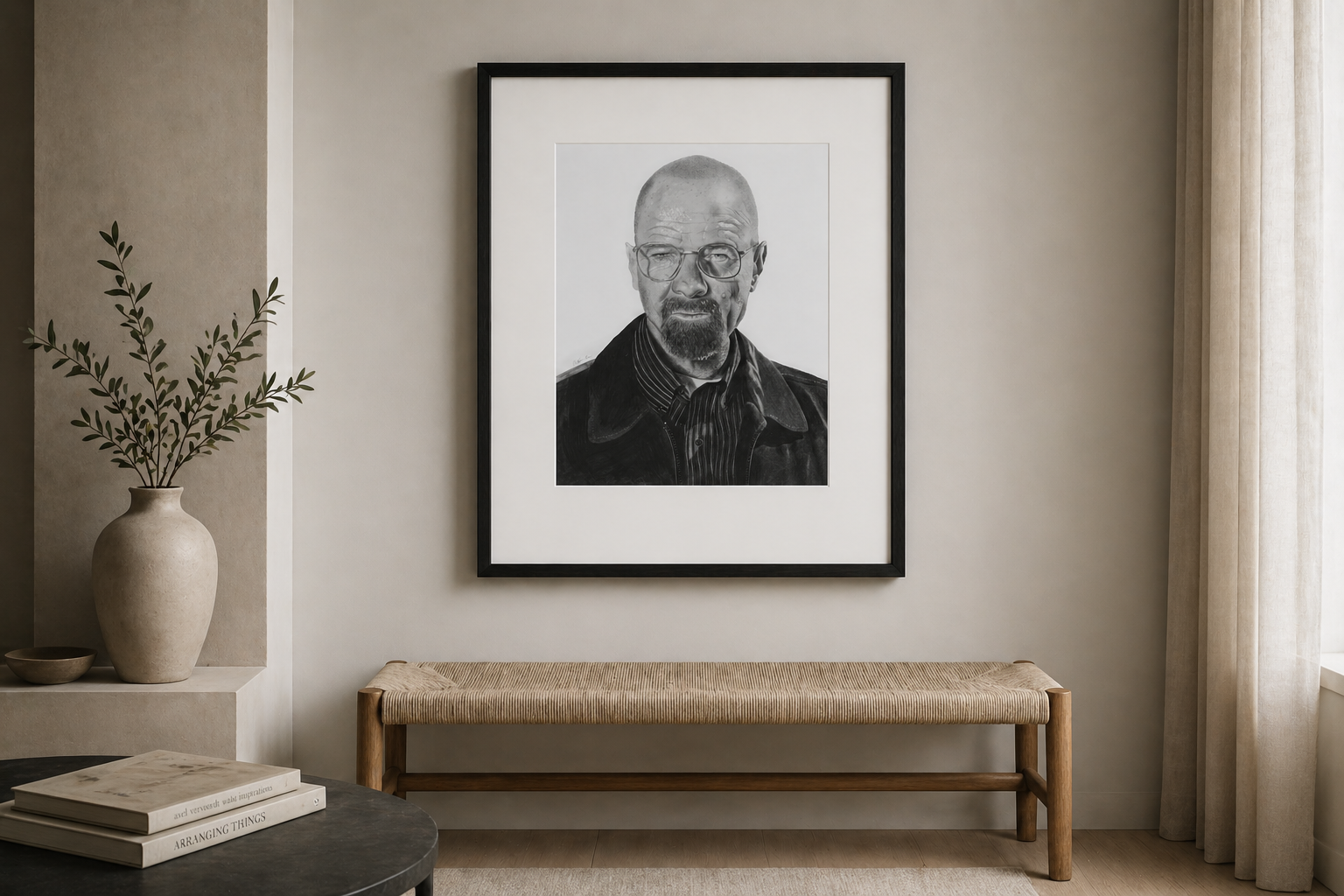 "Walter White" Official Hand Drawn Original Artwork - Graphite on Paper (11" x 14")