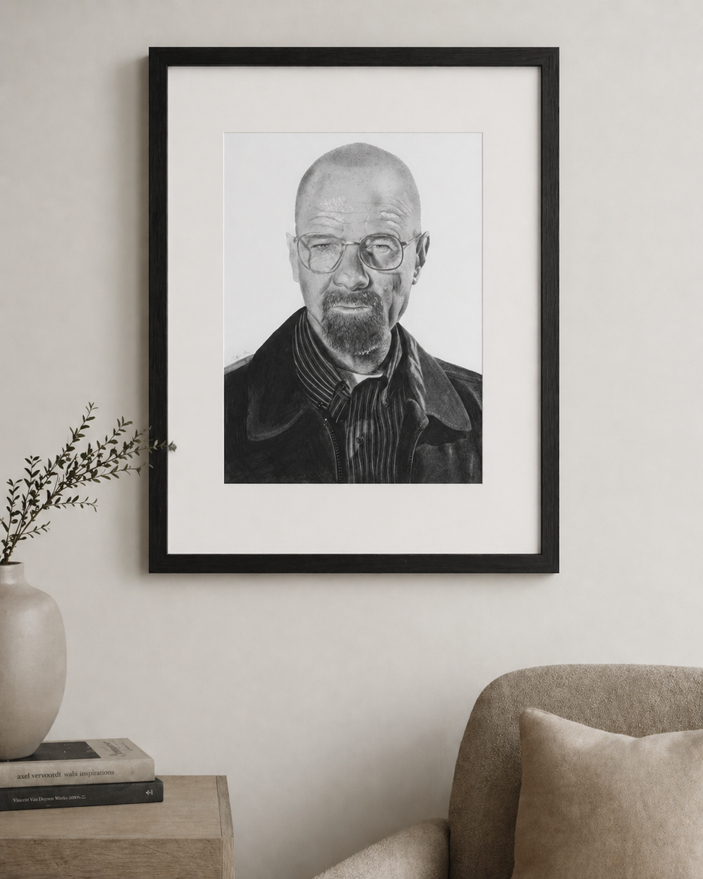 "Walter White" Official Hand Drawn Original Artwork - Graphite on Paper (11" x 14")