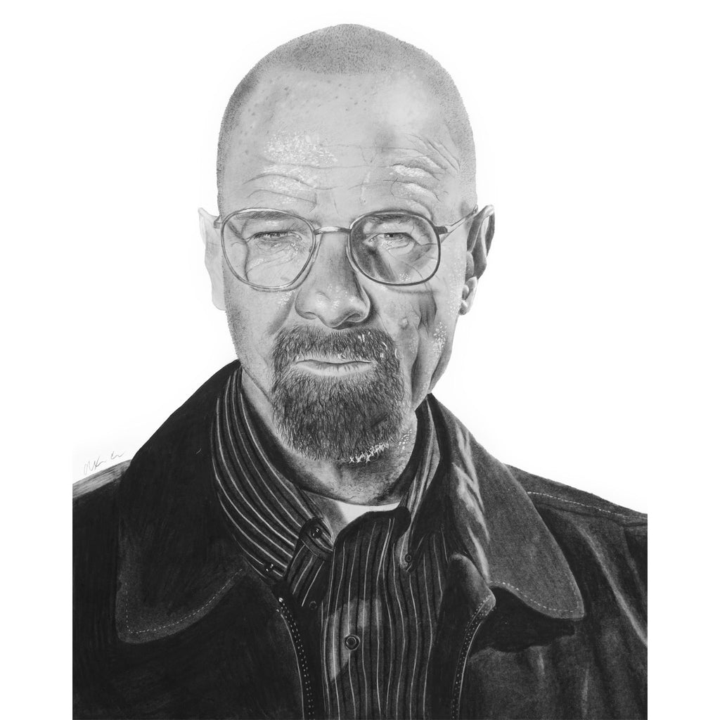 "Walter White" Official Hand Drawn Original Artwork - Graphite on Paper (11" x 14")